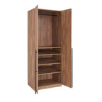 Armoire penderie 2 portes 4 étagères avec tringle et dispositif anti-basculement, 80 x 58 x 213 cm