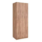 Armoire penderie 2 portes 4 étagères avec tringle et dispositif anti-basculement, 80 x 58 x 213 cm