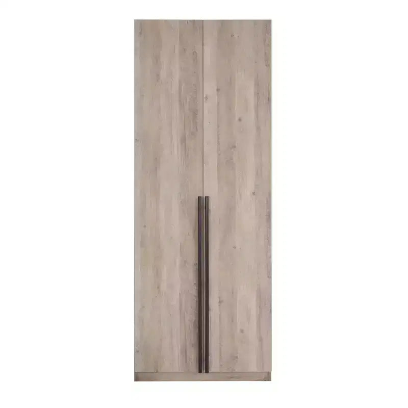 Armoire penderie 2 portes 4 étagères avec tringle et dispositif anti-basculement, 80 x 58 x 213 cm
