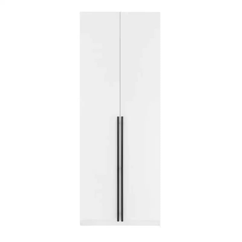 Armoire penderie 2 portes 4 étagères avec tringle et dispositif anti-basculement, 80 x 58 x 213 cm
