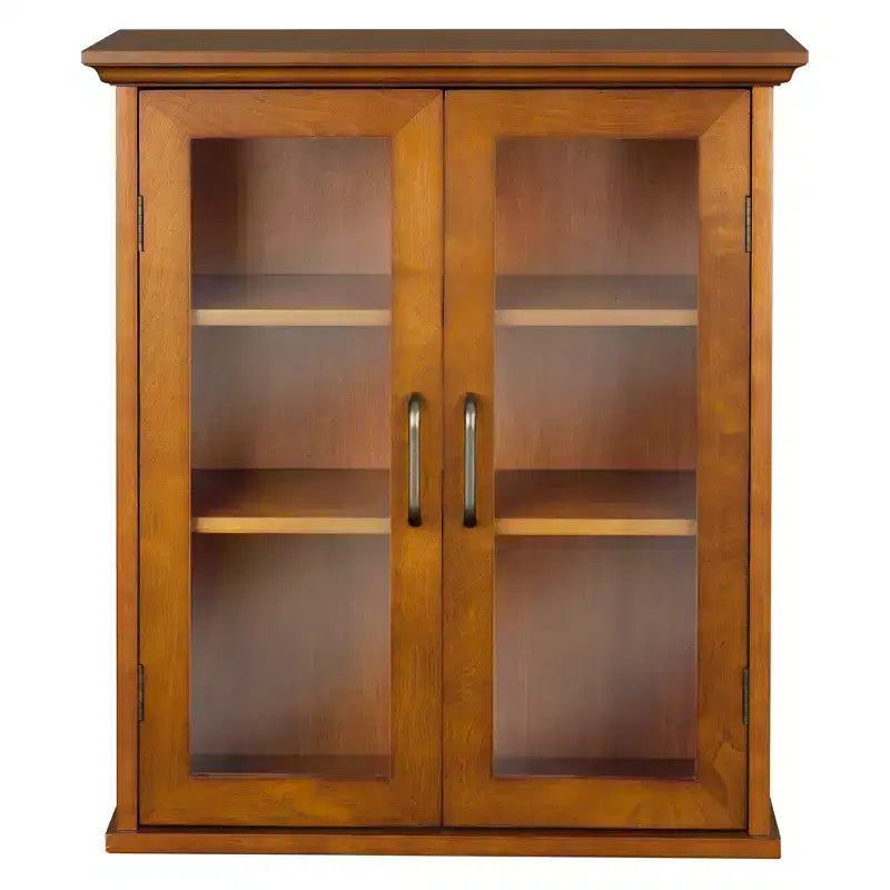 Armoire de rangement murale à 2 portes avec étagères réglables et poignées en laiton antique, 20,5"x8,5"x24"
