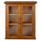 Armoire de rangement murale à 2 portes avec étagères réglables et poignées en laiton antique, 20,5"x8,5"x24"