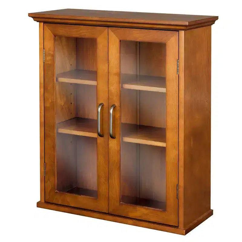 Armoire de rangement murale à 2 portes avec étagères réglables et poignées en laiton antique, 20,5"x8,5"x24"