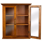 Armoire de rangement murale à 2 portes avec étagères réglables et poignées en laiton antique, 20,5"x8,5"x24"
