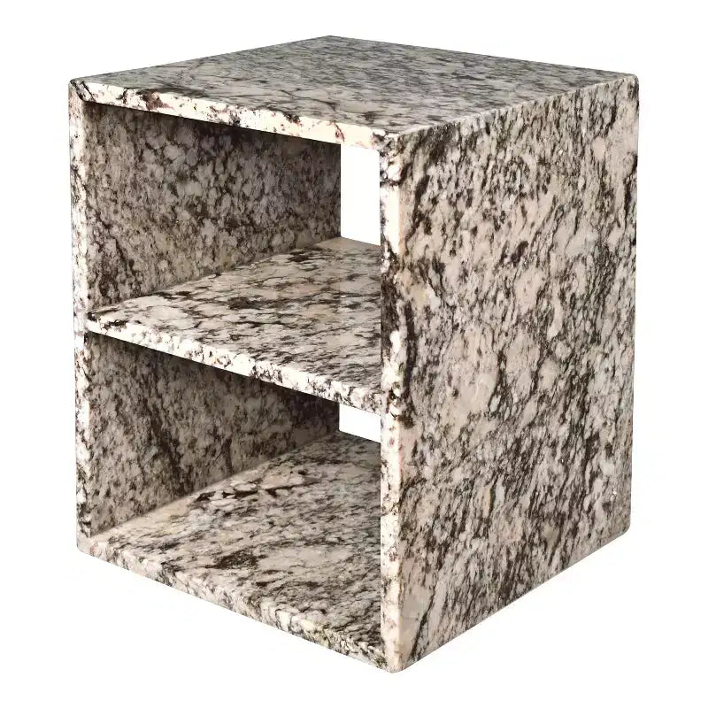 JONATHAN Y Sloane 20 Modern Natural Marble Handmade Rectangular 2-Shelf End Table