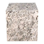 Table d'appoint en marbre naturel avec 2 étagères, faite à la main, carrée moderne, 40,6 x 40,6 x 50,8 cm, beige