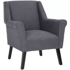 Fauteuil d'appoint rembourré marine, cadre en bois, tissu polyester/nylon, capacité de 125 kg