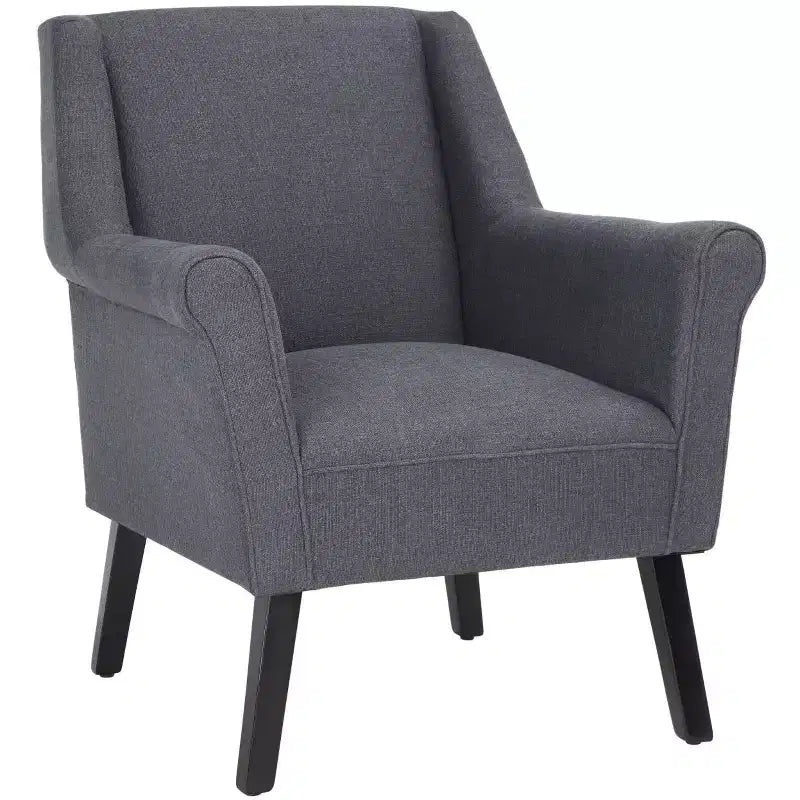 Fauteuil d'appoint rembourré marine, cadre en bois, tissu polyester/nylon, capacité de 125 kg