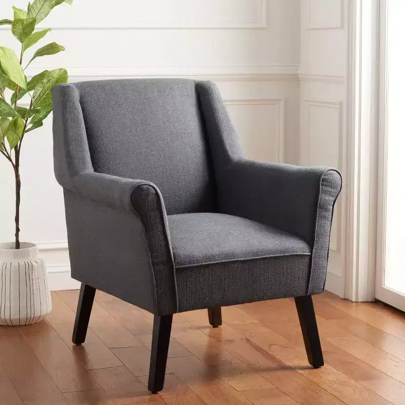 Fauteuil d'appoint rembourré marine, cadre en bois, tissu polyester/nylon, capacité de 125 kg
