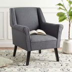 Fauteuil d'appoint rembourré marine, cadre en bois, tissu polyester/nylon, capacité de 125 kg