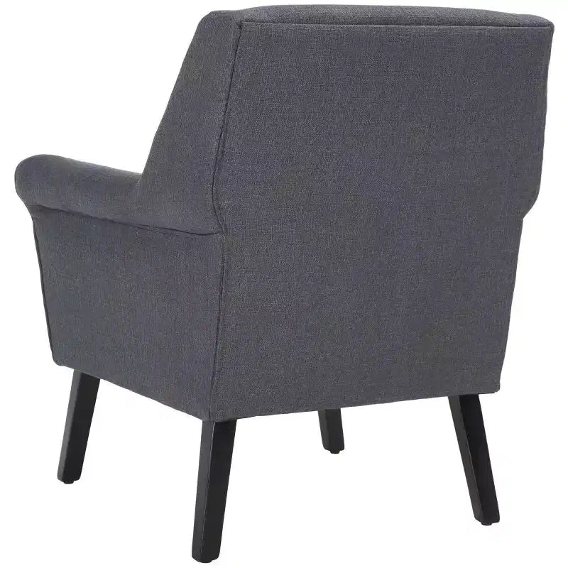 Fauteuil d'appoint rembourré marine, cadre en bois, tissu polyester/nylon, capacité de 125 kg