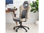 Chaise de bureau pivotante réglable en hauteur, assise et dossier rembourrés, revêtement PVC, Noir/Gris
