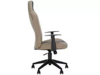 Chaise de bureau pivotante réglable en hauteur, assise et dossier rembourrés, revêtement PVC, Noir/Gris