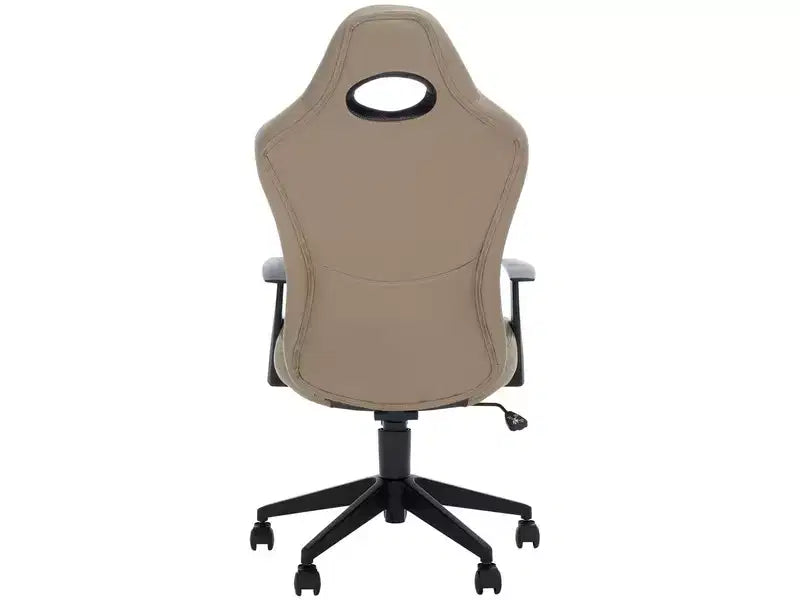 Chaise de bureau pivotante réglable en hauteur, assise et dossier rembourrés, revêtement PVC, Noir/Gris