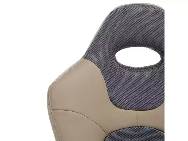 Chaise de bureau pivotante réglable en hauteur, assise et dossier rembourrés, revêtement PVC, Noir/Gris