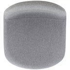 Tabouret de comptoir gris foncé avec dossier rembourré, repose-pieds et pieds en métal noir, hauteur fixe