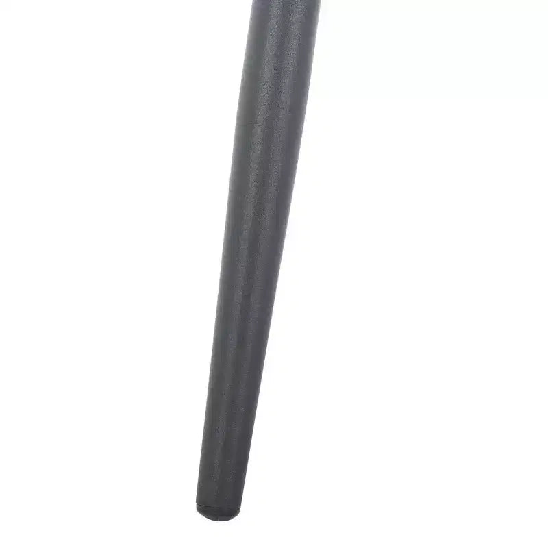 Tabouret de comptoir gris foncé avec dossier rembourré, repose-pieds et pieds en métal noir, hauteur fixe