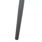 Tabouret de comptoir gris foncé avec dossier rembourré, repose-pieds et pieds en métal noir, hauteur fixe