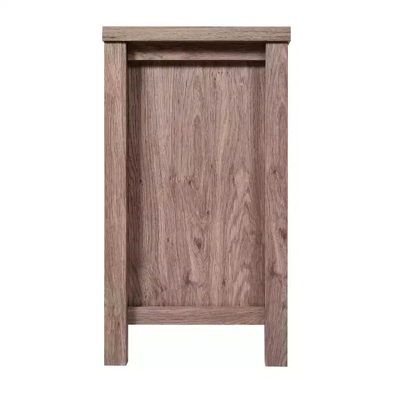 Meuble Buffet avec 2 Tiroirs, Portes en Verre Trempé à Fermeture Amortie et Étagère Ouverte