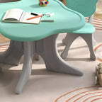 Ensemble table et 2 chaises pour enfants de 3 à 6 ans, bleu clair, dossier en forme d'ours