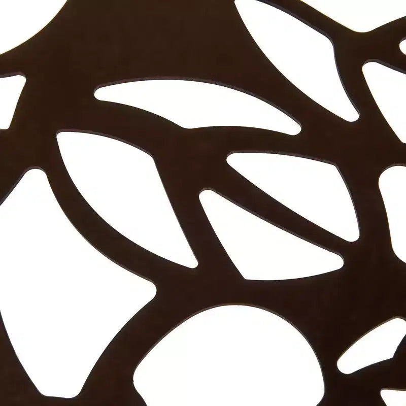 Table de bistrot ronde de 79 cm, plateau en verre trempé, base en aluminium antirouille motif arbre
