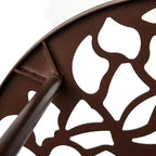 Table de bistrot ronde de 79 cm, plateau en verre trempé, base en aluminium antirouille motif arbre