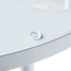 Table de bistrot ronde de 79 cm, plateau en verre trempé, base en aluminium antirouille motif arbre