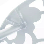 Table de bistrot ronde de 79 cm, plateau en verre trempé, base en aluminium antirouille motif arbre
