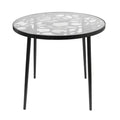 LeisureMod Devon 31 Modern Bistro Dining Table - Rust-Proof Aluminum Tree-Design Base with Circular Tempered Glass Top for Indoor/Outdoor Use