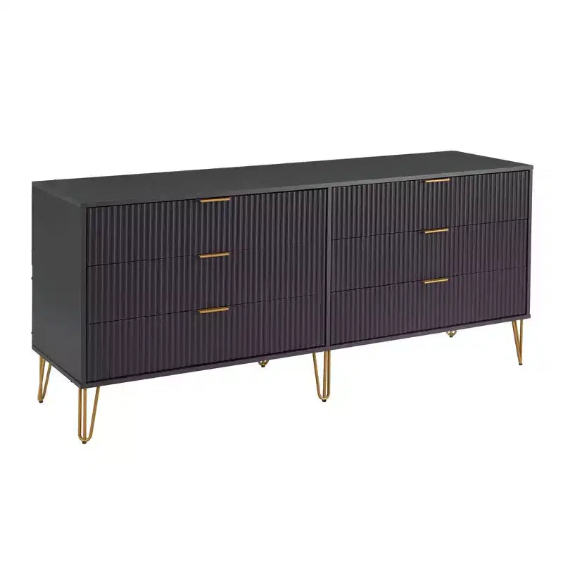 Ensemble de chambre à coucher 3 pièces : commode 5 tiroirs, commode 6 tiroirs et table de nuit avec quincaillerie anti-basculement