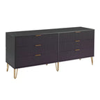 Ensemble de chambre à coucher 3 pièces : commode 5 tiroirs, commode 6 tiroirs et table de nuit avec quincaillerie anti-basculement