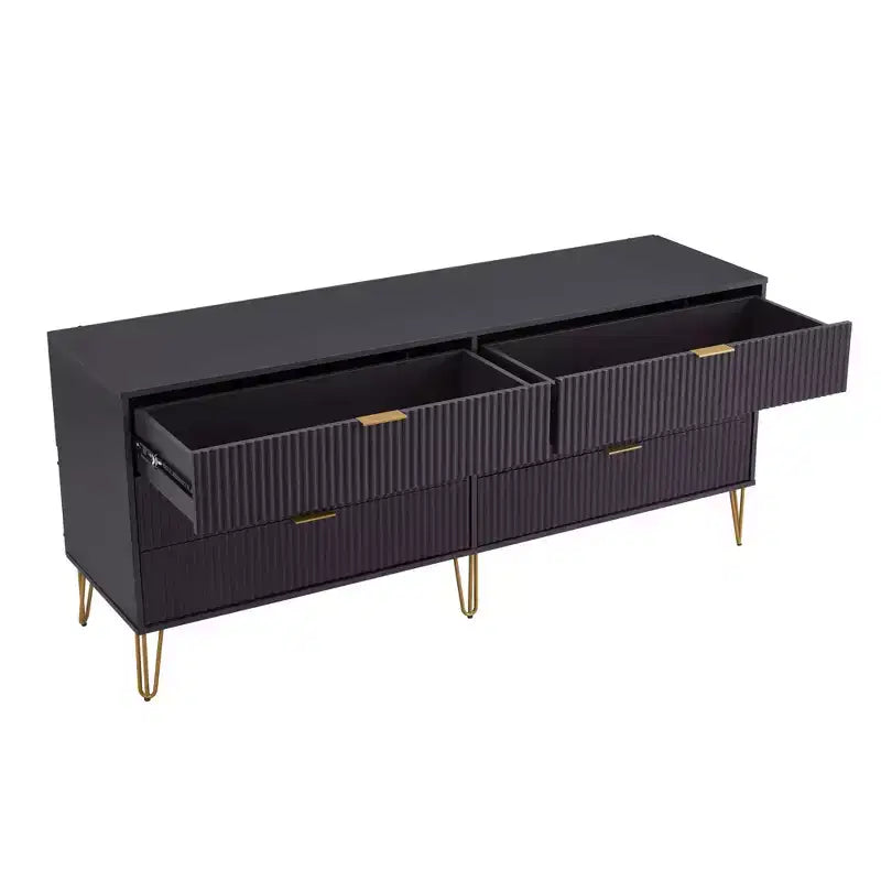 Ensemble de chambre à coucher 3 pièces : commode 5 tiroirs, commode 6 tiroirs et table de nuit avec quincaillerie anti-basculement