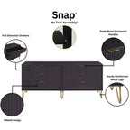 Ensemble de chambre à coucher 3 pièces : commode 5 tiroirs, commode 6 tiroirs et table de nuit avec quincaillerie anti-basculement