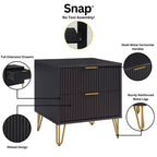 Ensemble de chambre à coucher 3 pièces : commode 5 tiroirs, commode 6 tiroirs et table de nuit avec quincaillerie anti-basculement