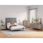 Ensemble de chambre à coucher 3 pièces : commode 5 tiroirs, commode 6 tiroirs et table de nuit avec quincaillerie anti-basculement