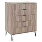 Ensemble de chambre à coucher 3 pièces : commode 5 tiroirs, commode 6 tiroirs et table de nuit avec quincaillerie anti-basculement