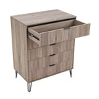 Ensemble de chambre à coucher 3 pièces : commode 5 tiroirs, commode 6 tiroirs et table de nuit avec quincaillerie anti-basculement