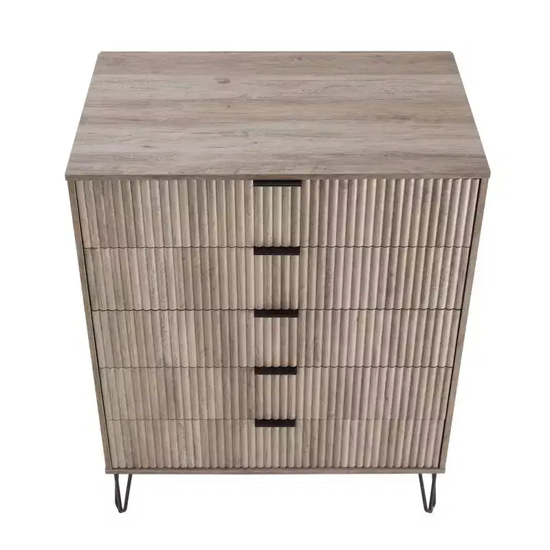 Ensemble de chambre à coucher 3 pièces : commode 5 tiroirs, commode 6 tiroirs et table de nuit avec quincaillerie anti-basculement