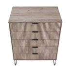 Ensemble de chambre à coucher 3 pièces : commode 5 tiroirs, commode 6 tiroirs et table de nuit avec quincaillerie anti-basculement