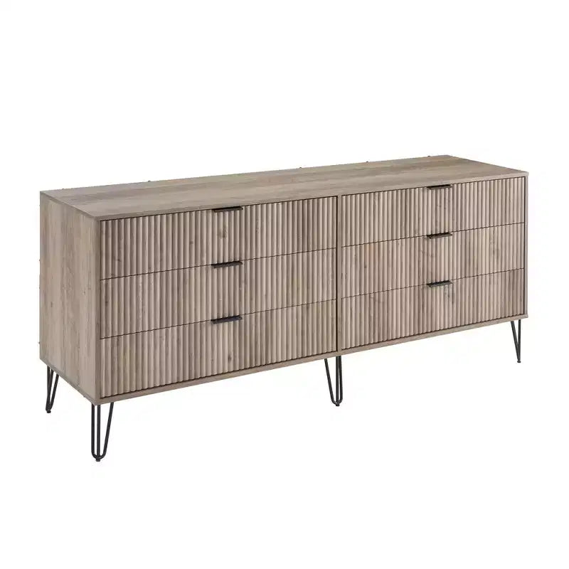 Ensemble de chambre à coucher 3 pièces : commode 5 tiroirs, commode 6 tiroirs et table de nuit avec quincaillerie anti-basculement