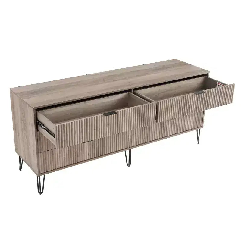 Ensemble de chambre à coucher 3 pièces : commode 5 tiroirs, commode 6 tiroirs et table de nuit avec quincaillerie anti-basculement