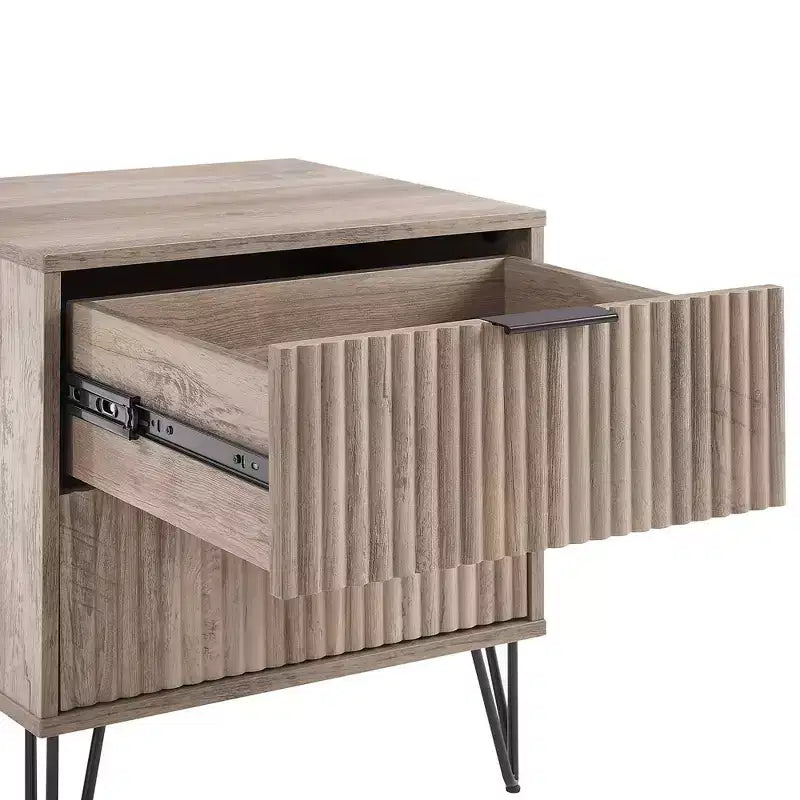 Ensemble de chambre à coucher 3 pièces : commode 5 tiroirs, commode 6 tiroirs et table de nuit avec quincaillerie anti-basculement