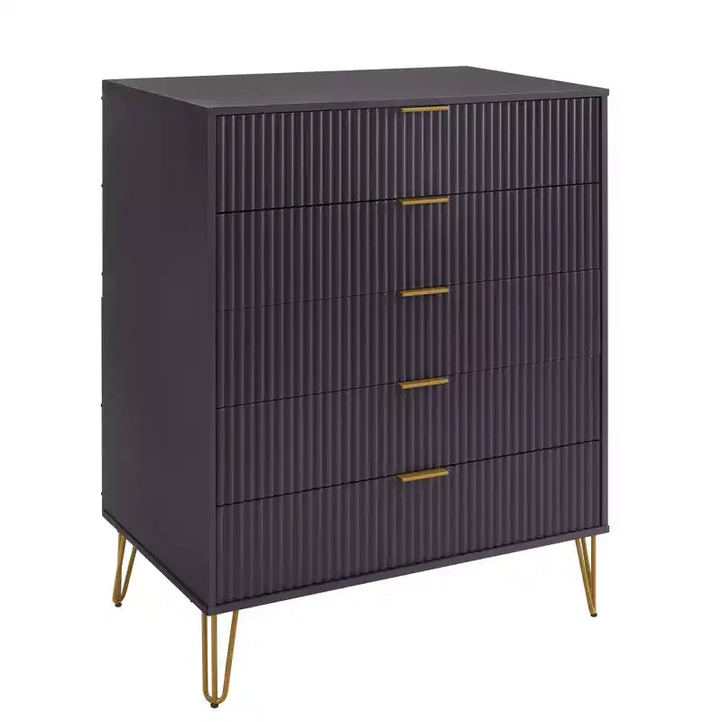 Ensemble de chambre à coucher 3 pièces : commode 5 tiroirs, commode 6 tiroirs et table de nuit avec quincaillerie anti-basculement