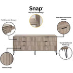 Ensemble de chambre à coucher 3 pièces : commode 5 tiroirs, commode 6 tiroirs et table de nuit avec quincaillerie anti-basculement