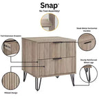 Ensemble de chambre à coucher 3 pièces : commode 5 tiroirs, commode 6 tiroirs et table de nuit avec quincaillerie anti-basculement