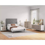 Ensemble de chambre à coucher 3 pièces : commode 5 tiroirs, commode 6 tiroirs et table de nuit avec quincaillerie anti-basculement