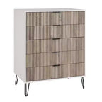 Ensemble de chambre à coucher 3 pièces : commode 5 tiroirs, commode 6 tiroirs et table de nuit avec quincaillerie anti-basculement