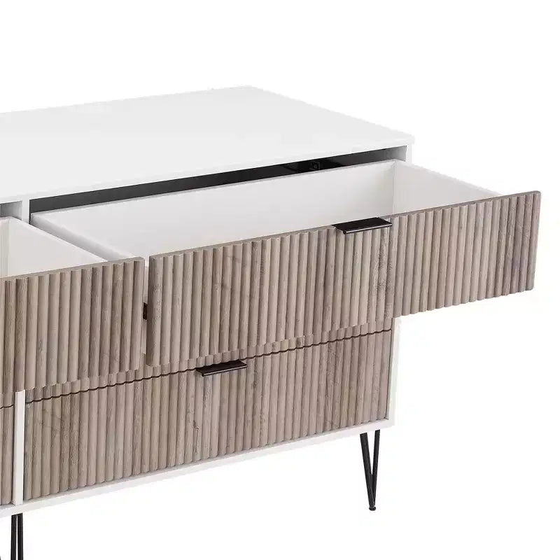 Ensemble de chambre à coucher 3 pièces : commode 5 tiroirs, commode 6 tiroirs et table de nuit avec quincaillerie anti-basculement