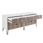 Ensemble de chambre à coucher 3 pièces : commode 5 tiroirs, commode 6 tiroirs et table de nuit avec quincaillerie anti-basculement