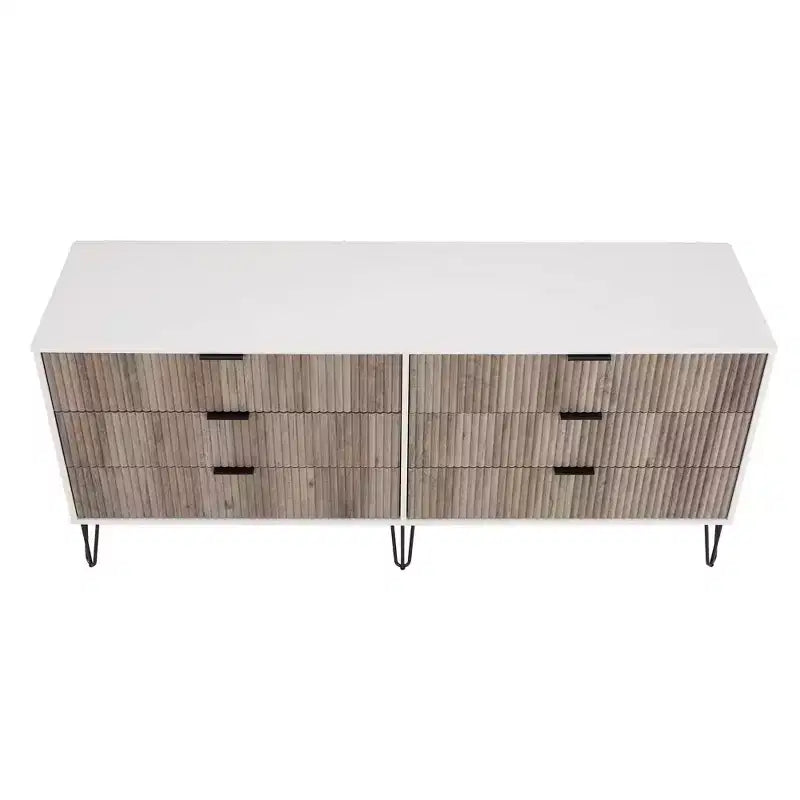 Ensemble de chambre à coucher 3 pièces : commode 5 tiroirs, commode 6 tiroirs et table de nuit avec quincaillerie anti-basculement